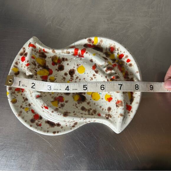 Vintage MCM Speckled Ceramic Handmade Ashtray - Picture 6 of 7